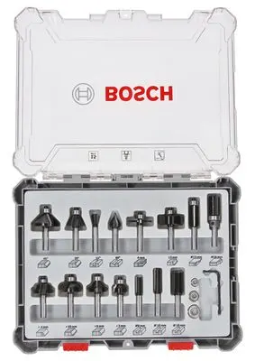 BOSCH Fräser-Set 15-teilig 6-mm-Schaft